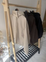Bunda Collar s kapucňou-čierná