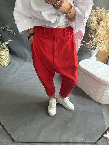 Nohavice SUN bez gombíka do 3XL červené