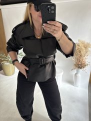 Kožená bunda na zavazování