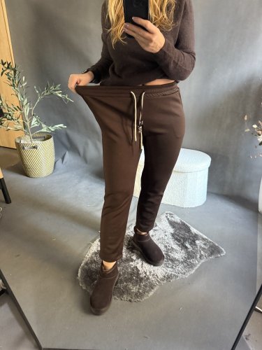 Nohavice Fashion-hnedé