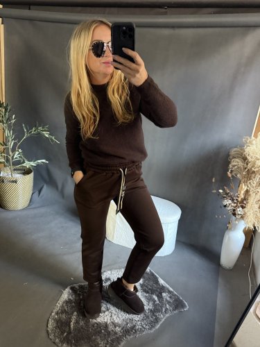 Nohavice Fashion-hnedé