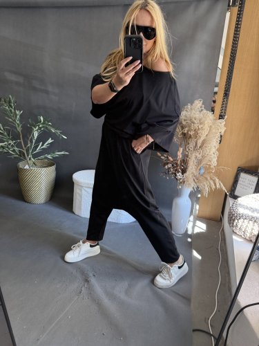 Kalhoty nasrávací Tencil-černá