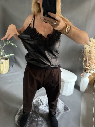 Tielko koženka s čipkou