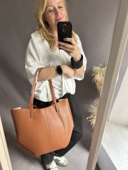 Kabelka Mellier-velká-cognac