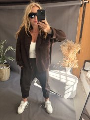 Kabátik Crop SUN dlhý -čokoláda