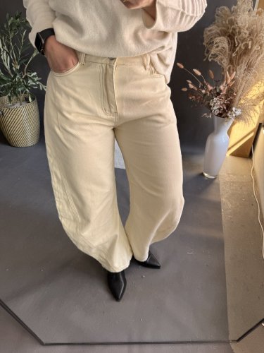 Džínsy Barrel USA- krémové