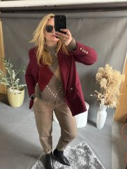 Sako Oversize zateplené-bordeaux