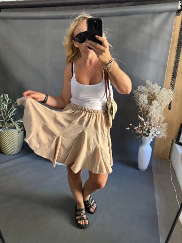 Sukně kolová-béžová