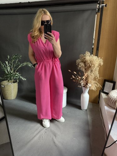 Overal Flower-růžová