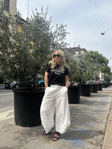 Nohavice široký strih SUN-UNI veľkosť-bielá