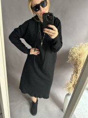 Dlhé šaty s kapucňou Jolie-čierné