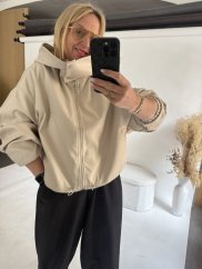 Bunda Collar s kapucí- bežová do týdne odešleme