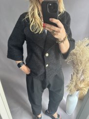 Sako s odleskami Zara-čierné-POZOR kratší rukáv