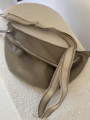 Popruh ke kabelce nebo ke Cupholder-stříbrné kování-Pruh béžový