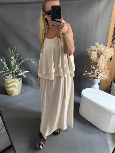 Set sukne a volániky-beige