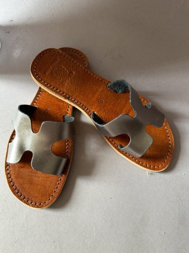 Sandálky Maroko kožené bronz matné
