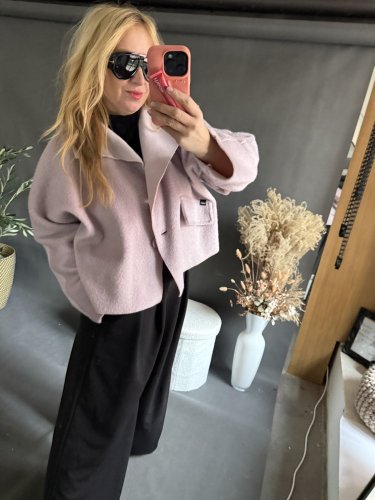 Kabátek Crop Miss zateplený-růžový