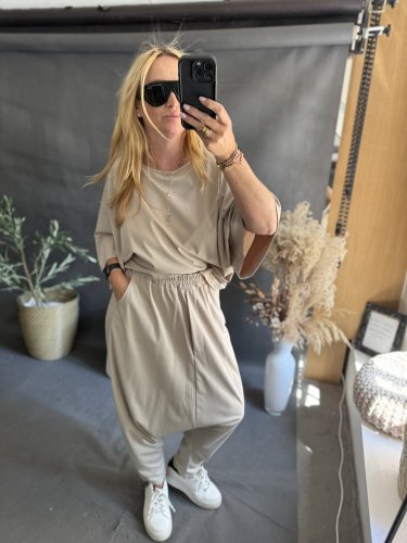 Kalhoty nasrávací Tencil-béžová