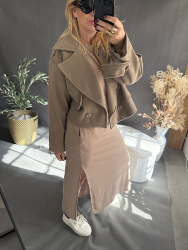 Šaty Basic dlouhé-mocca