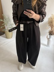 Kalhoty Ballon plátěné letní-černá