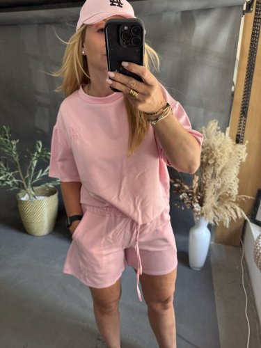 Souprava Tričko a šortky Bavlna-pink
