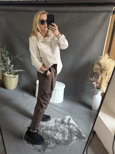 Nohavice Blair bavlnené- hnědé