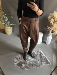Kalhoty SUN v leather/semiš optice-hnědé