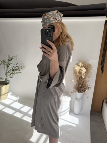 Košeľové šaty viskoza-mocca