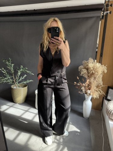 Nohavice s vestou Kirsten-čierný