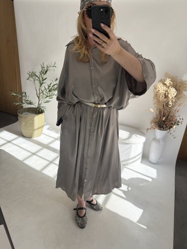 Košeľové šaty viskoza-mocca