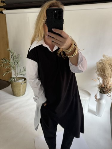 Tričko asymetrické-čierné