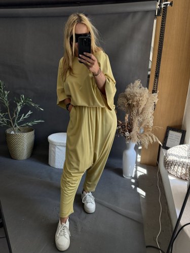 Kalhoty nasrávací Tencil-žlutá