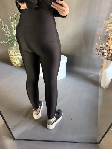 BODYSLIM LEGÍNY S PROŠITÍM - ČERNÁ nový střih BEZ KAPES - Velikost: S