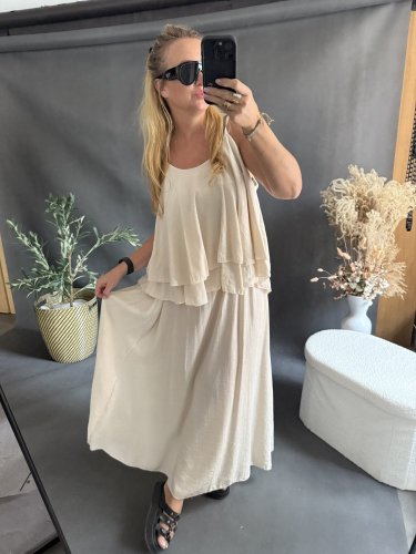 Set sukne a volániky-beige