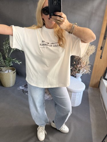 Tričko Social madia-bielé