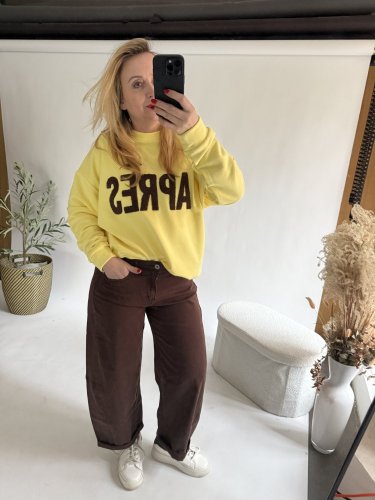 Džínsy New York--elastické, pohodlné-hnedé