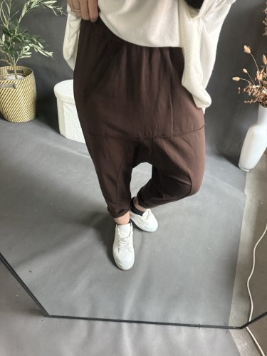 Teplákové nohavice nasrávacie fattale-hnedé