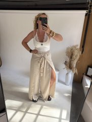 Nohavice s rázporkami-beige