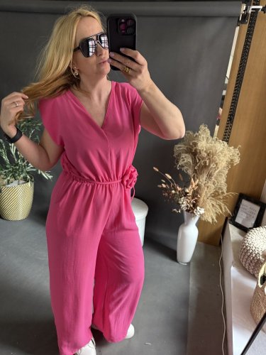 Overal Flower-růžová