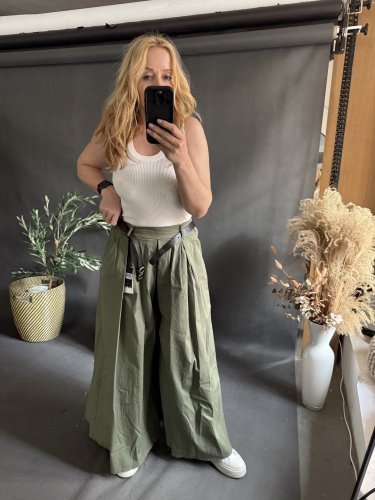 Kalhoty Pantagonna ve stylu sukně -khaki