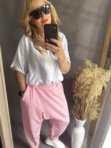 Tepláky nasrávacie Mega-růžové