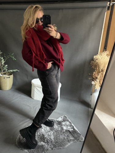 Šála oversize bordeaux