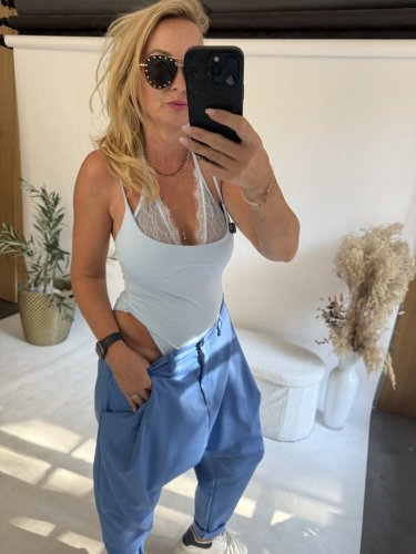 Body s krajkou- baby blue- pouze S!!!