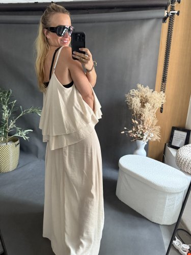 Set sukne a volániky-beige