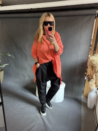 Tričko/tunika plus size-oranžová