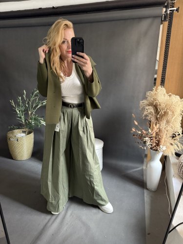 Kalhoty Pantagonna ve stylu sukně -khaki