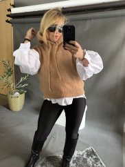 Vesta pletená Maille-cihlová