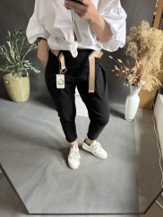 Nohavice Evelyn na postavu XS-M-čierné