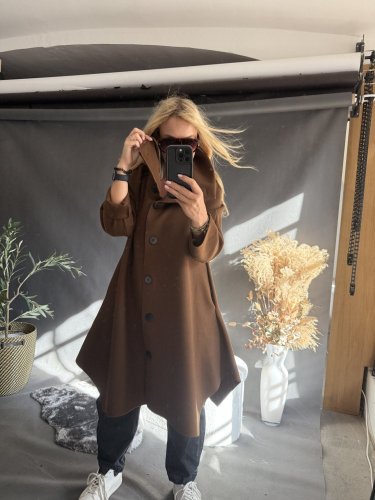 Kabát Límec SUN-dlouhý hnědý