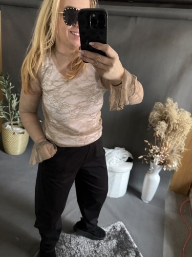 Tričko Čipka-mocca